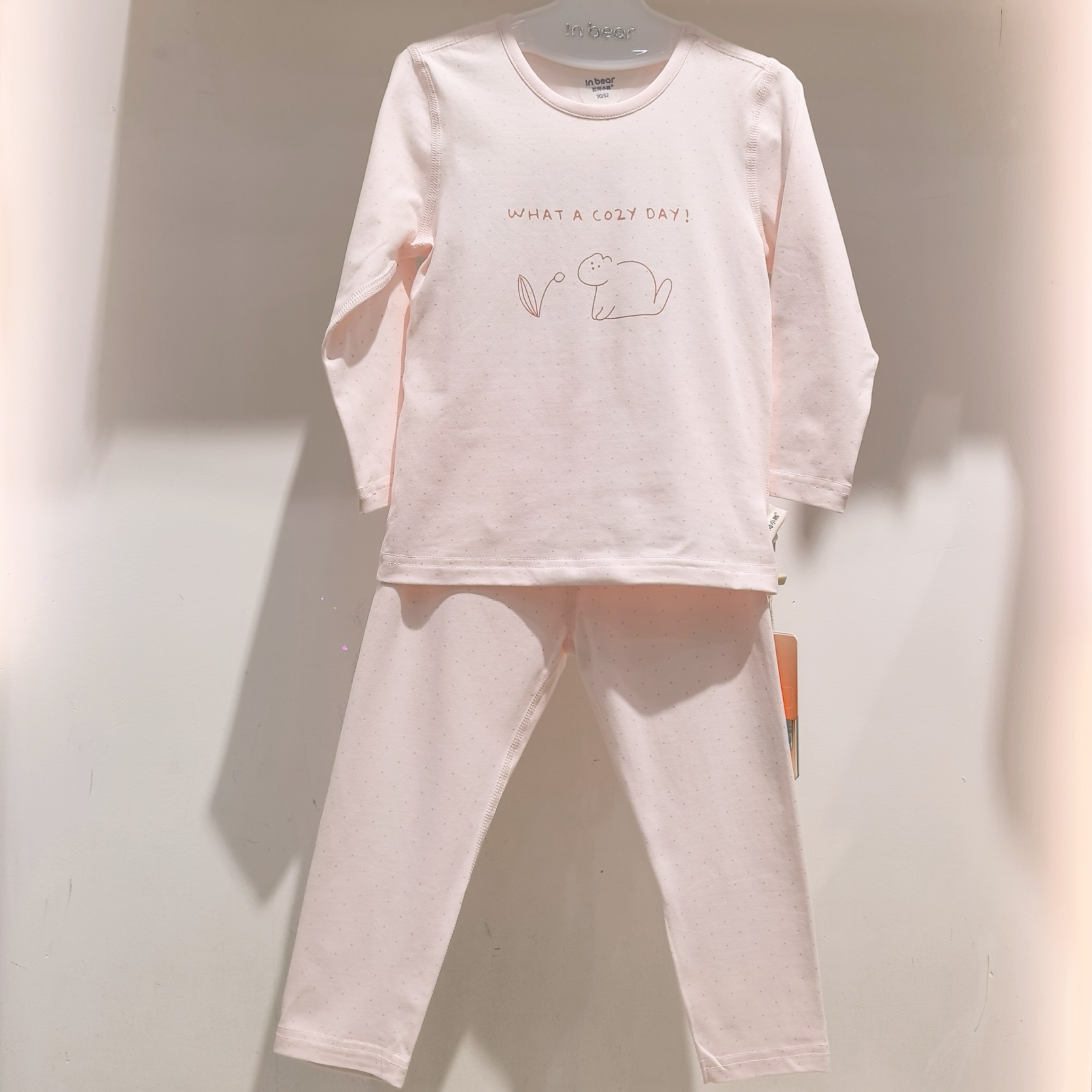 时尚小熊宝宝内衣套装中童薄款儿童秋衣秋裤纯棉弹力棉男女宝大童