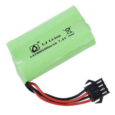 7.4v 600mAh 14500 SM4P锂电池悍迪AUG软弹枪洛臣M249大菠萝QZB95