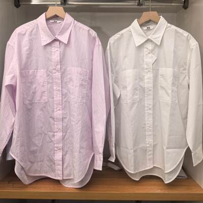 女装棉质宽松衬衫长袖白衬衣休闲条纹上衣春季新款 483880