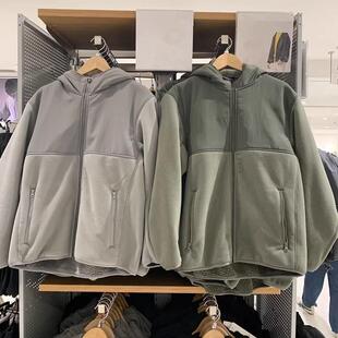 24男女装防风摇粒绒连帽外套长袖户外运动保暖加绒夹克473324