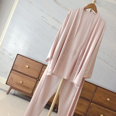 秋款重磅真丝22姆米睡袍款套装