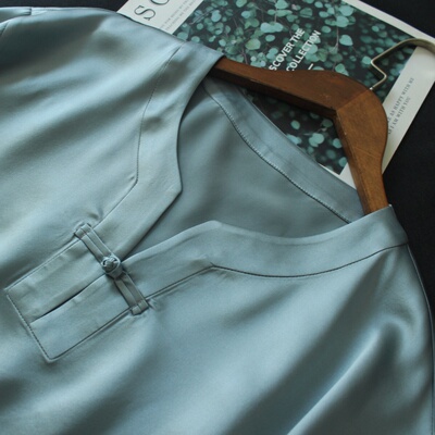 春夏新款男士桑蚕丝中式睡衣套装