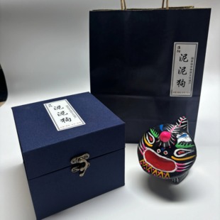 河南非遗 淮阳泥泥狗 草帽虎 特色艺术品 泥哨可吹响泥塑摆件送礼