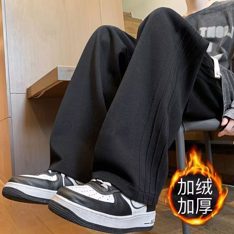 300g重磅加绒潮流直筒休闲长裤