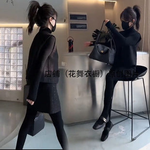 干练气质女装套装小个子显高时尚黑色马甲短裤盐系轻熟两件套秋季