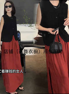 大摆裙女款时尚无袖文艺范黑色