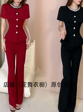 时尚套装女夏季短袖上衣洋气减龄显瘦遮肉两件套收腰时尚个性洋气