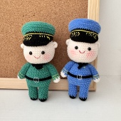 警察叔叔玩偶挂件桌面摆件交警手作成品人物汽车钥匙扣背包挂饰