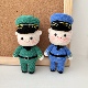 警察叔叔玩偶挂件桌面摆件交警手作成品人物汽车钥匙扣背包挂饰