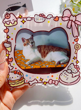 3寸小卡情侣相框磁吸冰箱贴卡通Kitty装饰礼物生日亚克力冰箱贴
