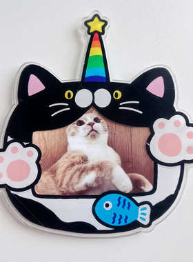 卡通奶牛猫3寸拍立得磁吸冰箱贴