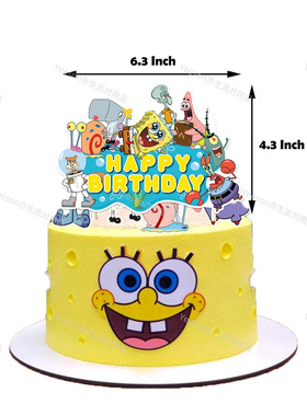 海绵宝宝大战 大闹蟹堡王SpongeBob主题生日派对手办挂件次元周边
