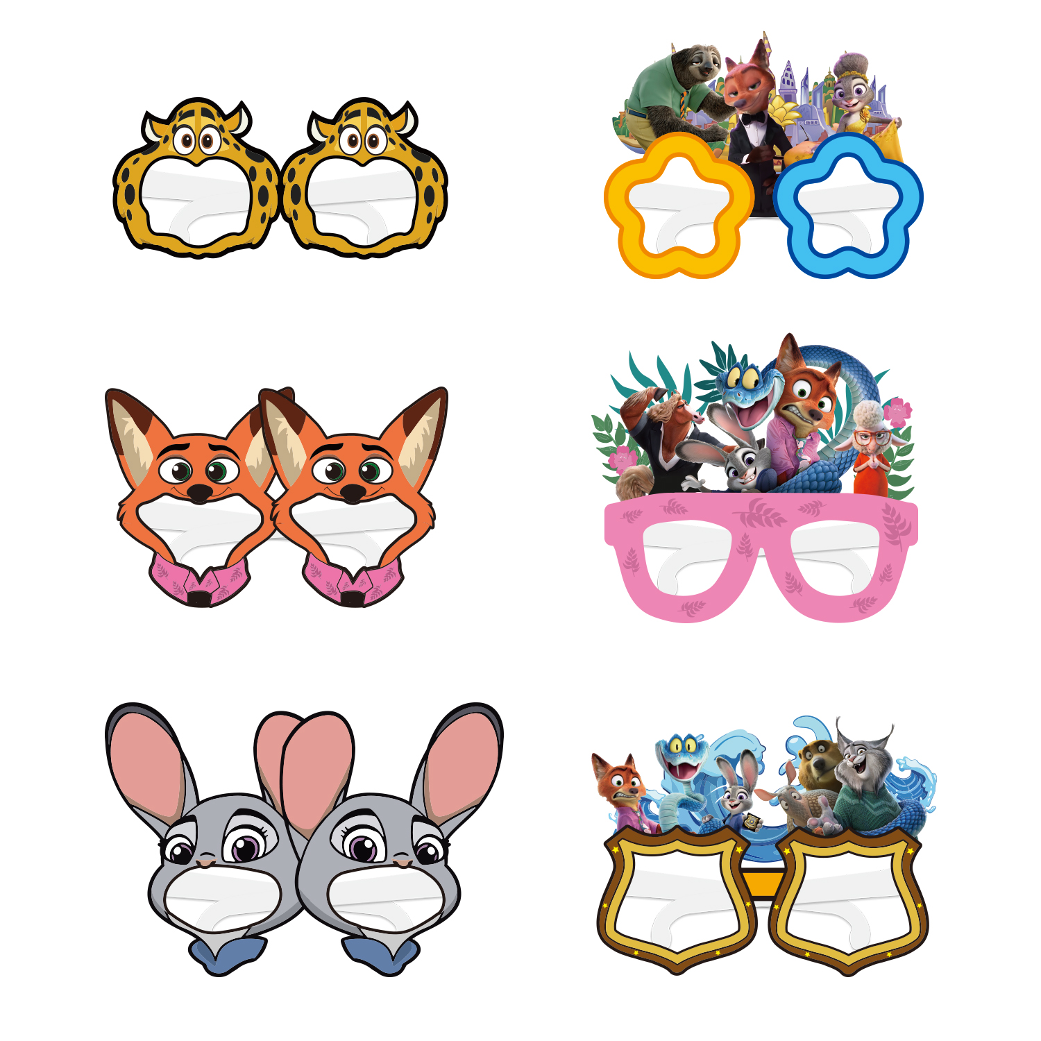 2025新品电影疯狂动物城2电影主题生日眼镜布置套装卡通可爱出片