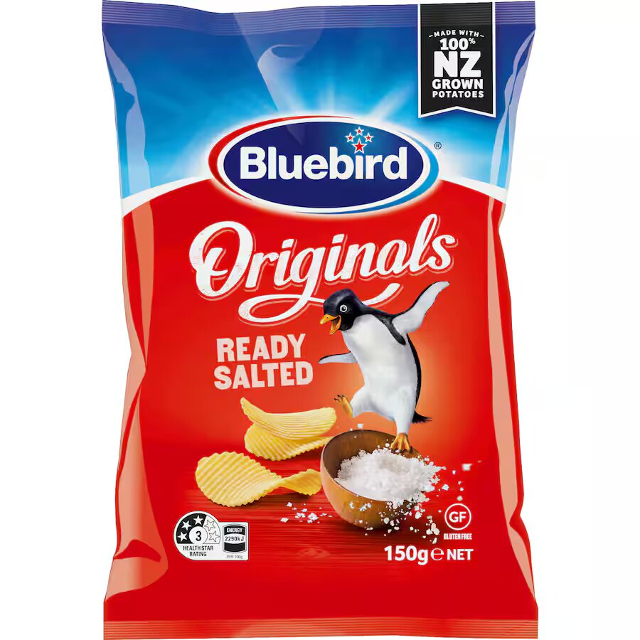 国内现货 代购新西兰进口零食Blue bird薯片原味酸奶酪盐鸡肉膨化