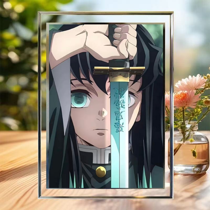 时透无一郎定制周边水晶玻璃相框ins风宿舍卧室桌面摆台生日礼物