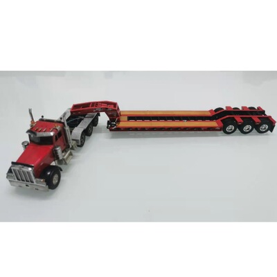 WSI Sword 1/50 彼得标 Peterbilt 379 卡车 低地板 平板 拖车 红