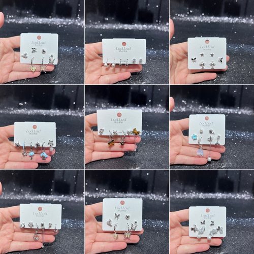 零尚设计多件套耳钉女小众精致时尚百搭环保电镀义乌配饰