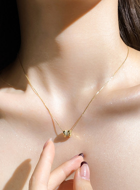 小蛮腰镶钻项链女小香风几何设计真金保色时尚通勤厂家直销短款