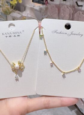 卡娜米娜新款简约气质蝴蝶吊坠项链女简约锁骨链小众设计项饰