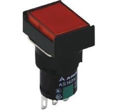 【正品 AIKS】爱克斯按钮开关 AS1601J-11D 5脚 24V带灯 矩形