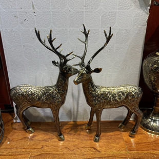 鹿铜鹿巴基斯坦铜雕手工鹿鹿通福鹿寿摆件家居