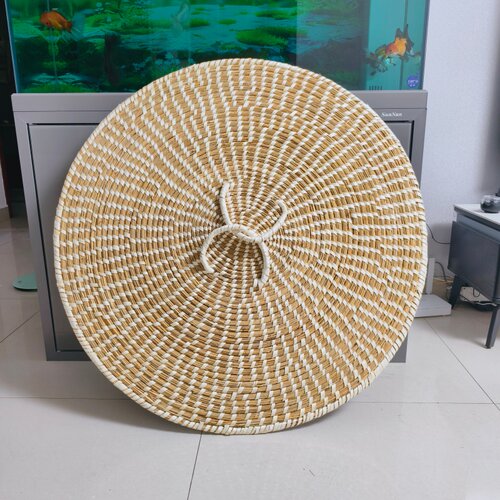 芦苇草编大锅盖手工编织缸盖草帽