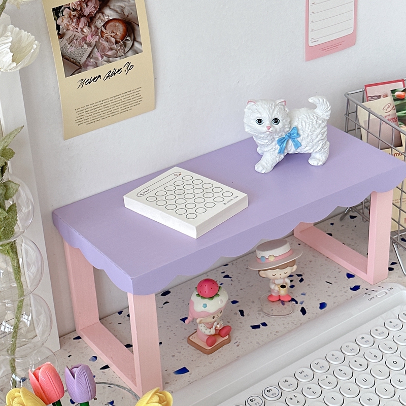 少女心木制花边置物架ins风小红书同款桌面置物架手办展示架