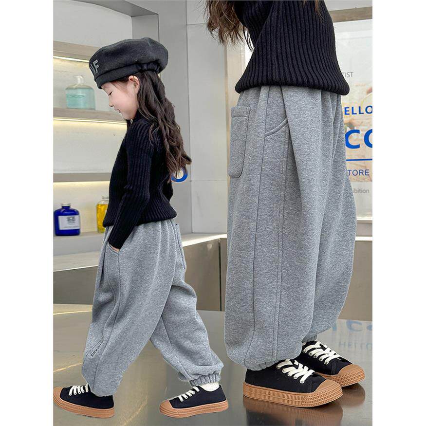 女童阔腿裤子休闲卫裤肥2025春秋款儿童宽松炸街宝宝运动长裤童装