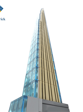 634pcs国产MOC积木创意街景施坦威塔1:800 MOC-148522