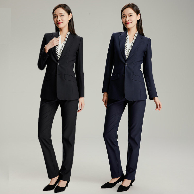 步森套装西服女两粒扣后开叉西装