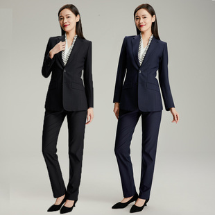 步森西装套装女2025秋冬黑西服外套修身正装大学生职业面试工作服