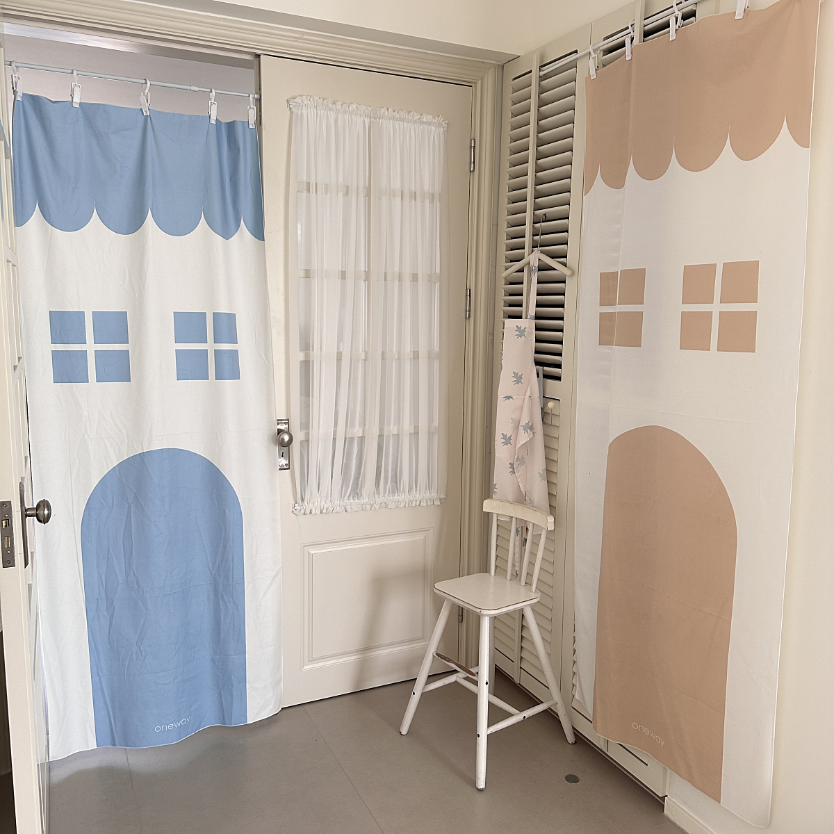 ins风韩系可爱简约儿童房背景挂布创意门帘卧室隔断布帘家居布置