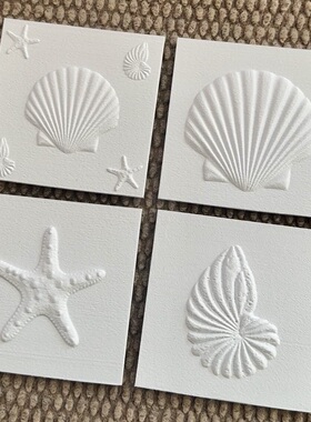 ins风古典贝壳浮雕装饰画摆件玄关软装样板间装饰复古小清新艺术