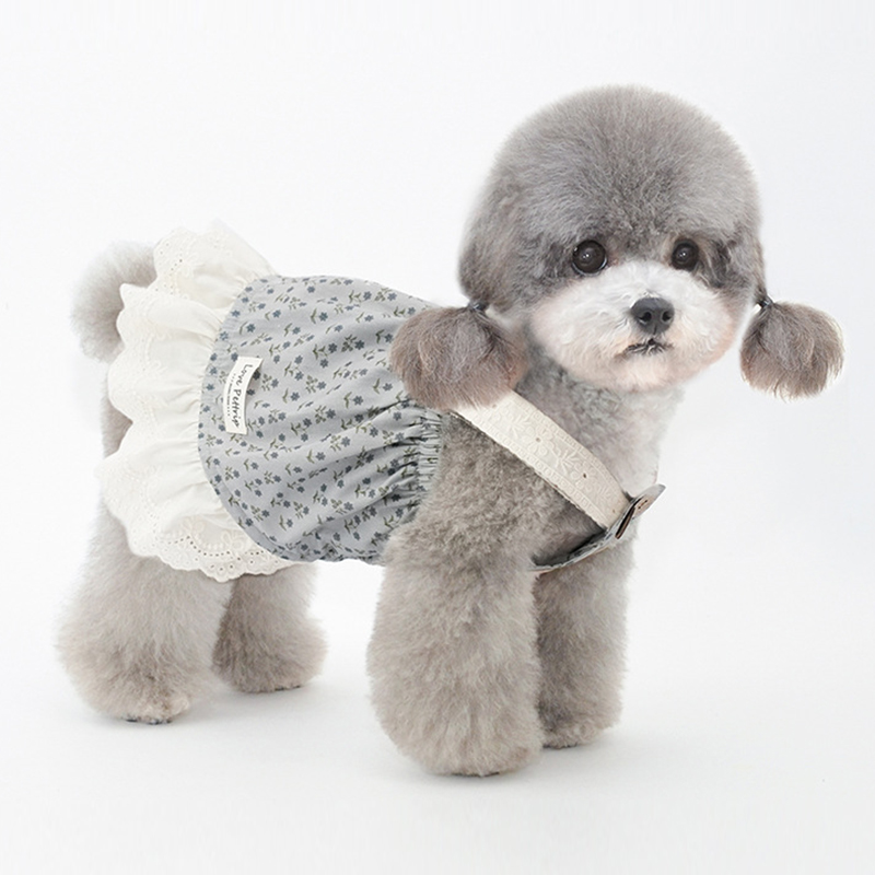 全棉印花春夏狗狗裙子泰迪比熊衣服马尔济斯约克夏公主半身裙