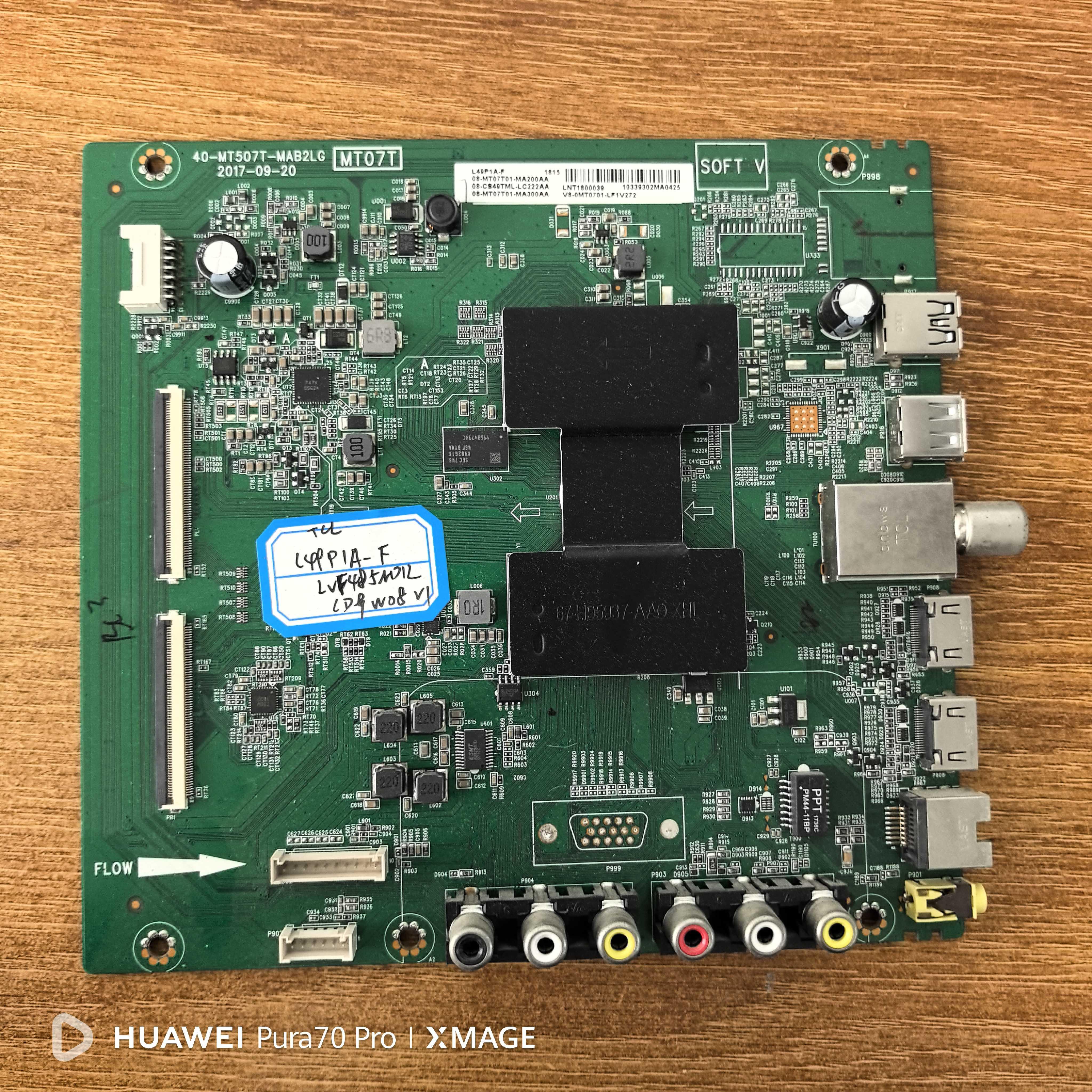TCL L49P1A-F主板40-MT507T-MAB2LG屏LVF485ND1L CD9W08 V1实拍图
