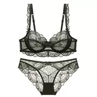 Triumph/ TRIUMPH Sexy Lingerie Women's Ultra-Thin Cut-out Lace Lingerie Large Bra Set to Make the chest look smaller thumbnail 5
