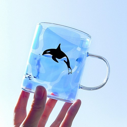 hamo包邮北极熊耐高温鲸鱼水杯子