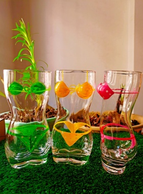 啤酒杯创意水杯家用大号加厚扎啤大容量玻璃杯派对酒杯饮料果汁杯