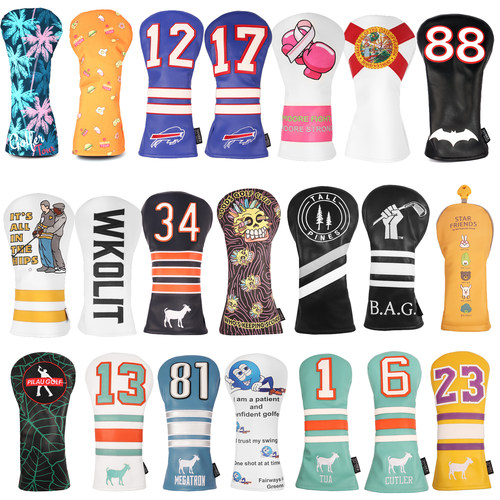 尚边高尔夫木杆套出口外贸单星星球杆套pg高尔夫杆头套尼龙款式