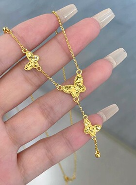 新款碎碎冰蝴蝶项链女时尚百搭气质精致情人节送女友闺蜜生日礼物