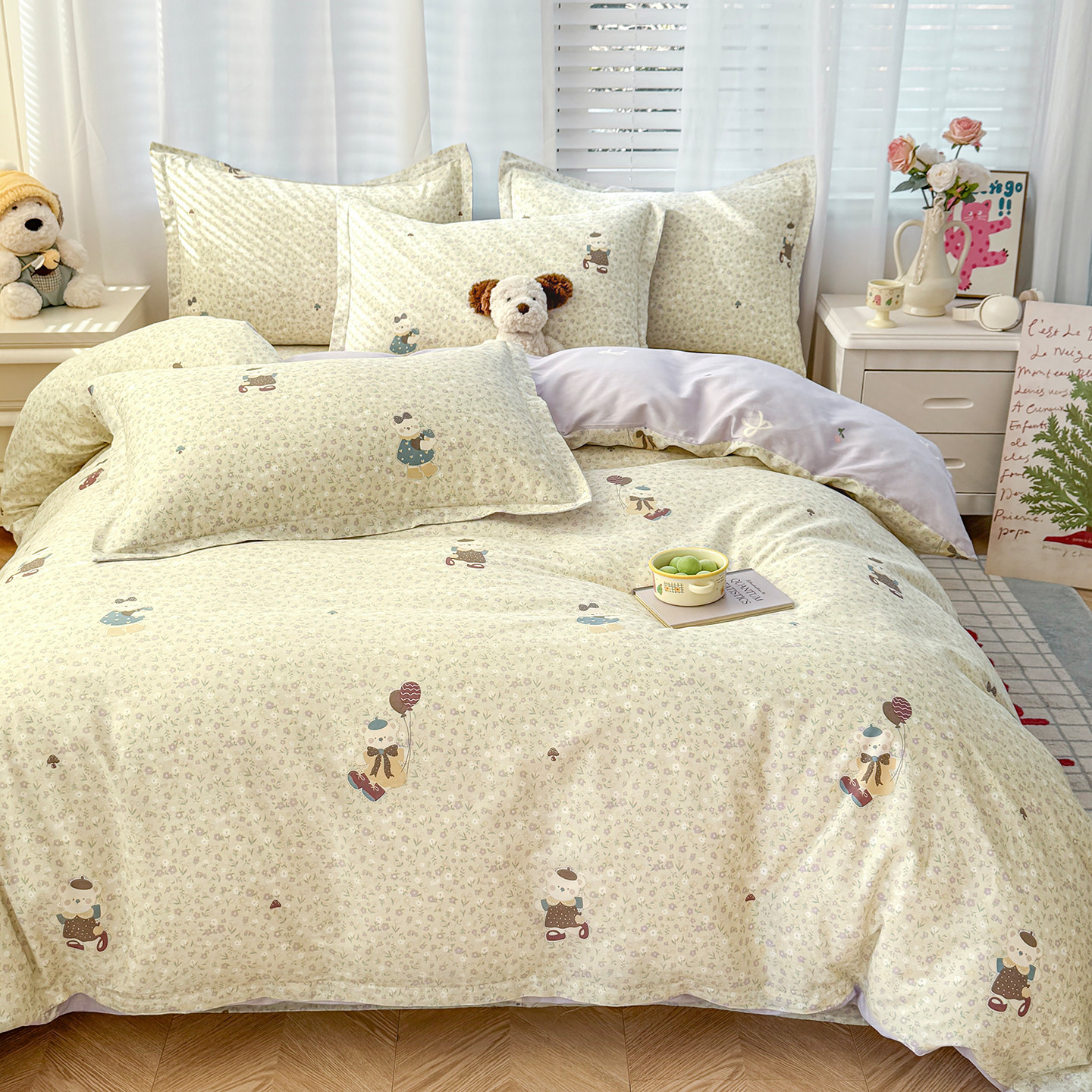 四件套纯棉全棉2026年新款床上用品床单被套3学生4儿童宿舍三件套,床上用品,床品套件/四件套/多件套,淘宝优惠券,粉丝福利购,淘宝优惠卷