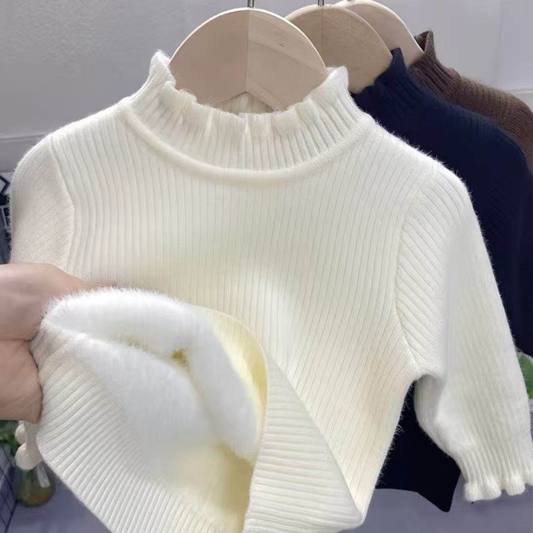 女童一体绒保暖儿童洋气打底衫高领宝宝秋冬季针织衫女童童装毛衣,童装/婴儿装/亲子装,毛衣/针织衫,淘宝优惠券,粉丝福利购,淘宝优惠卷