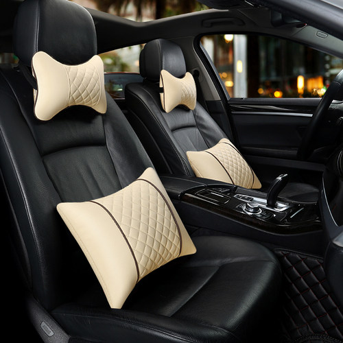 汽车头枕腰靠高弹力丝绵纳帕皮