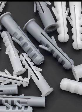 灰色塑料膨胀管M6M8M10M12M14带刺尼龙鱼型膨胀栓防松螺丝紧固件