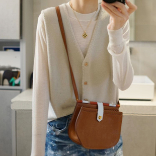 羊绒坎肩女纯羊绒毛衣马甲背心 编织边 穿搭提气单品 JING致漂亮