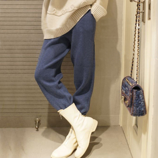 对着裤型赞不绝口！重磅加厚！针织羊绒裤子女外穿直筒休闲卫裤