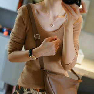 魅力女神 翩然而至 前后双圆领精纺四平针羊绒衫女加厚纯羊绒毛衣