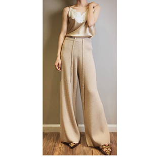 醉抚凡人心~气质天花板!加厚纯羊绒裤子女外穿 大长腿针织阔腿裤