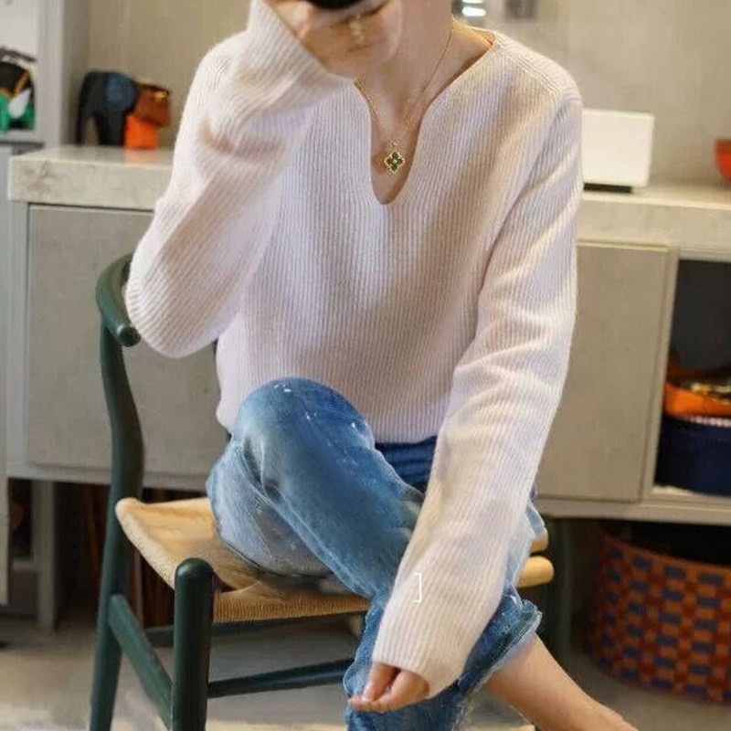 舒服到炸 温柔气质 竖螺纹V领100%羊绒衫女秋冬套头纯羊绒毛衣3色,女装/女士精品,羊绒衫,淘宝优惠券,粉丝福利购,淘宝优惠卷