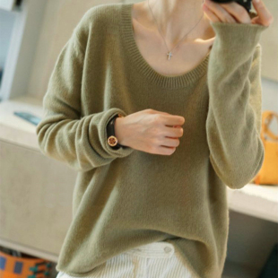 女纯羊绒毛衣慵懒 气质大圆领羊绒衫 5色 简约不失别致感 随性洒脱